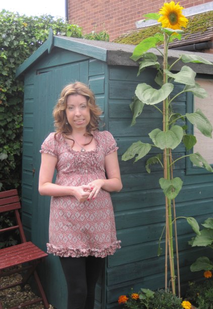 Toni with sunflower.