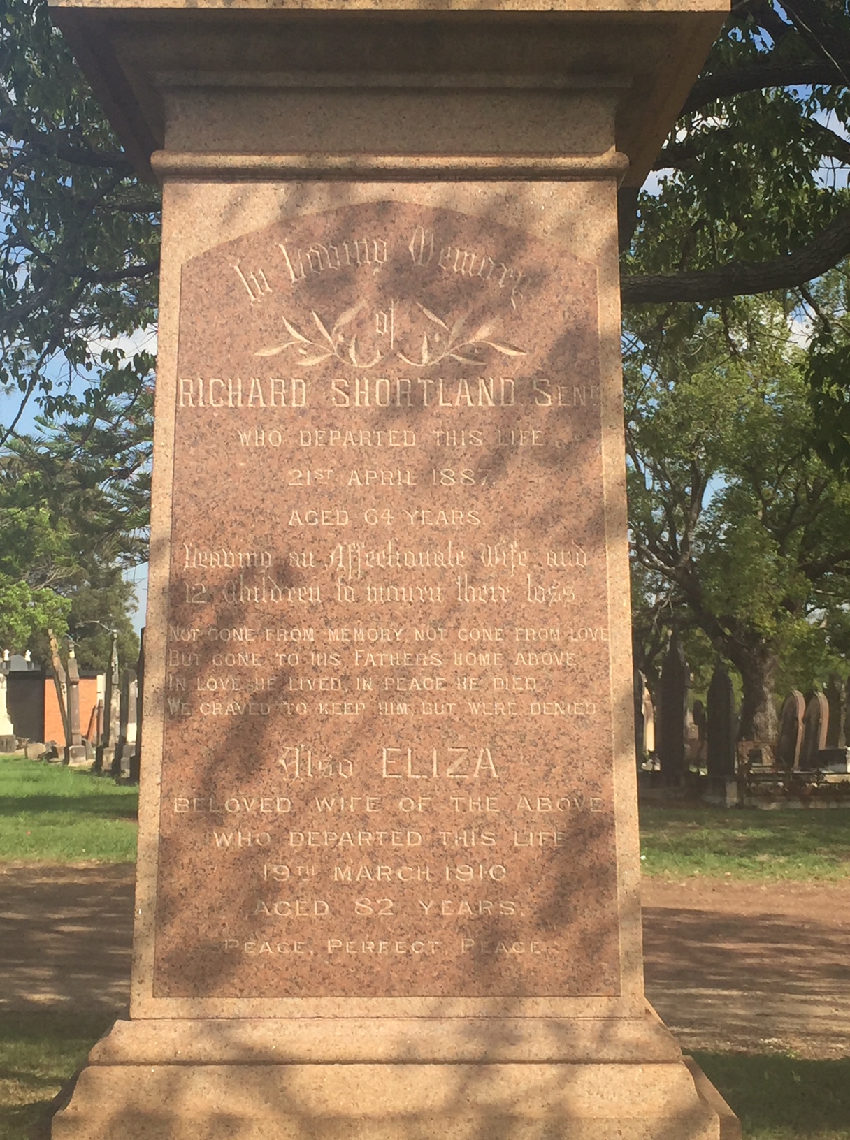 Grave of Richard and Eliza Shortland
