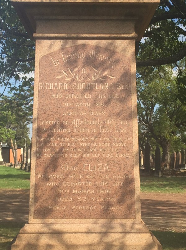 Grave of Richard and Eliza Shortland