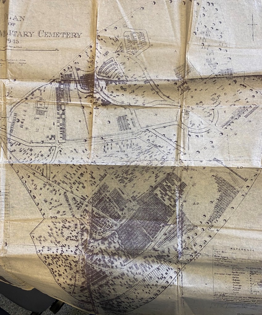 Map of Aldershot Military Cemetery.