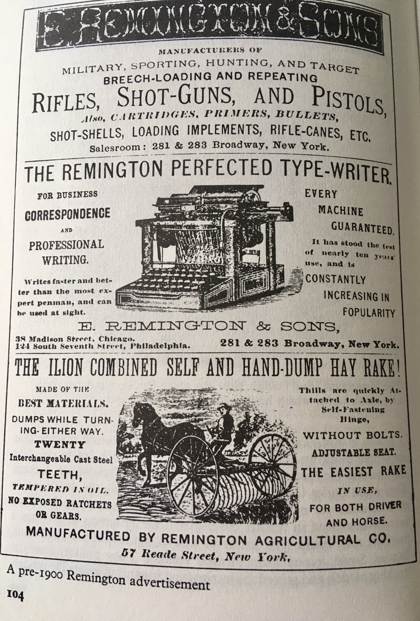 Remington typewriter advert.