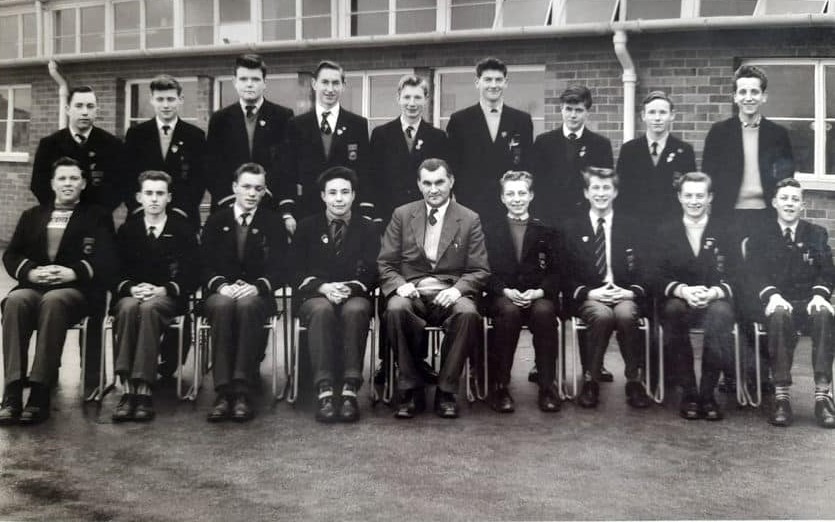 Michael Abram and fellow pupils at Stopsley High School.